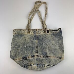Vintage Shane Jeans Acid Wash Denim Purse Bag Tote